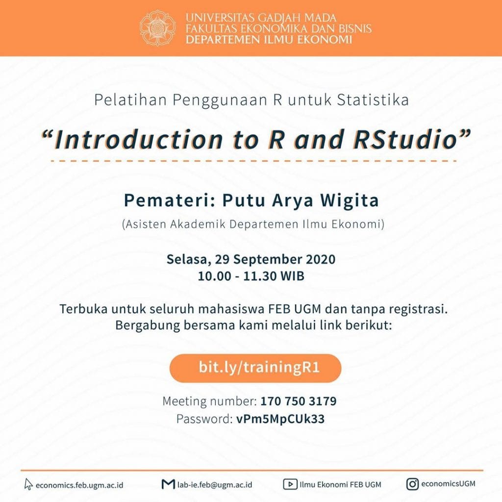 Training R: Introduction to R and RStudio – Department of Economics